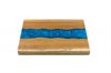 Small Teak wood & blue Epoxy cutting/serving board