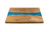 Teak wood & blue Epoxy cutting/serving board