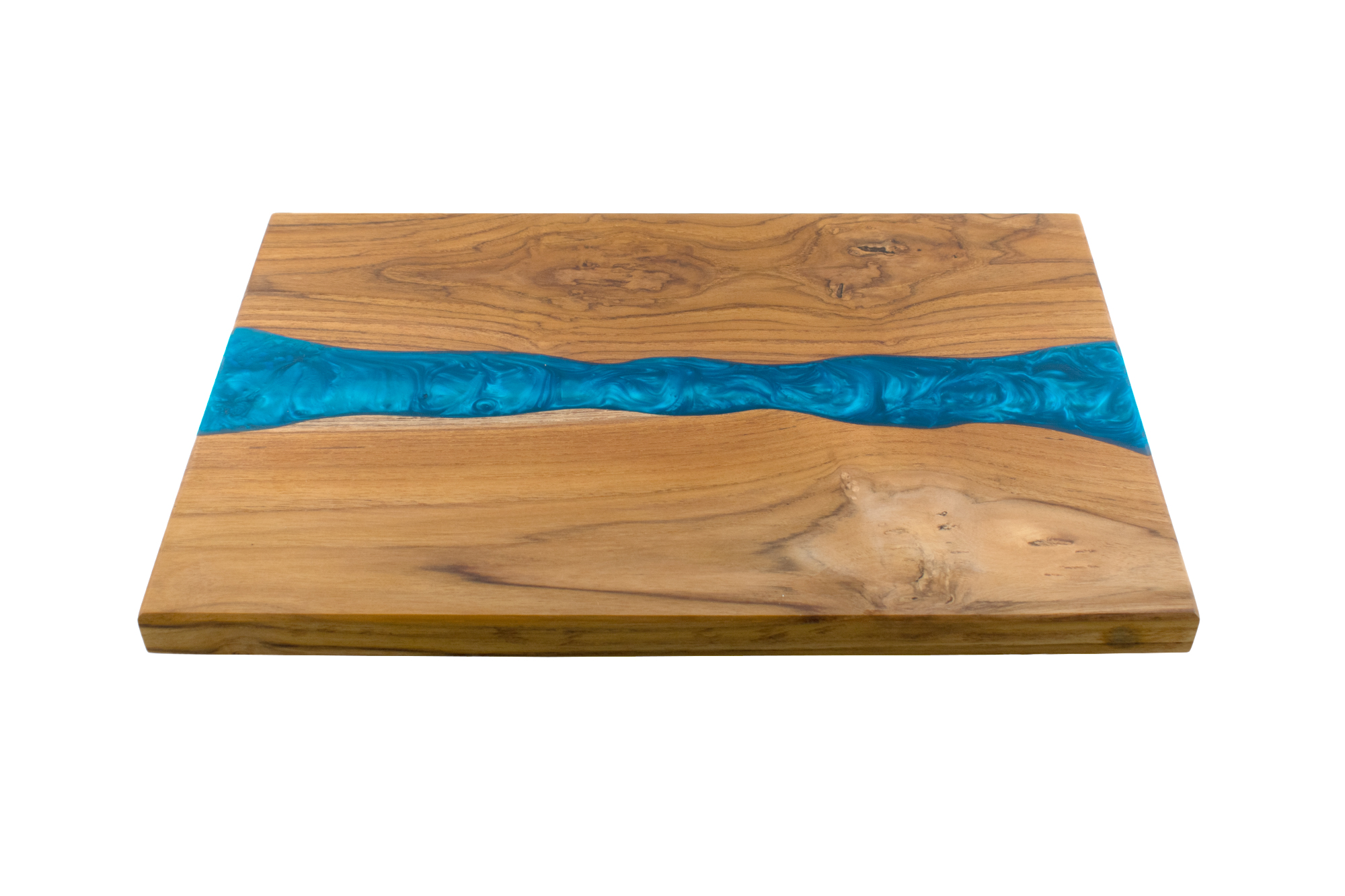 Birch and Walnut hardwood cutting/charcuterie on sale board with colorful epoxy resin river.